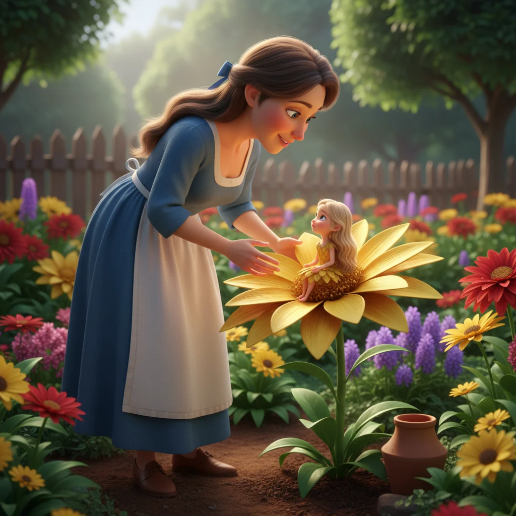 Illustration for: Thumbelina is Born