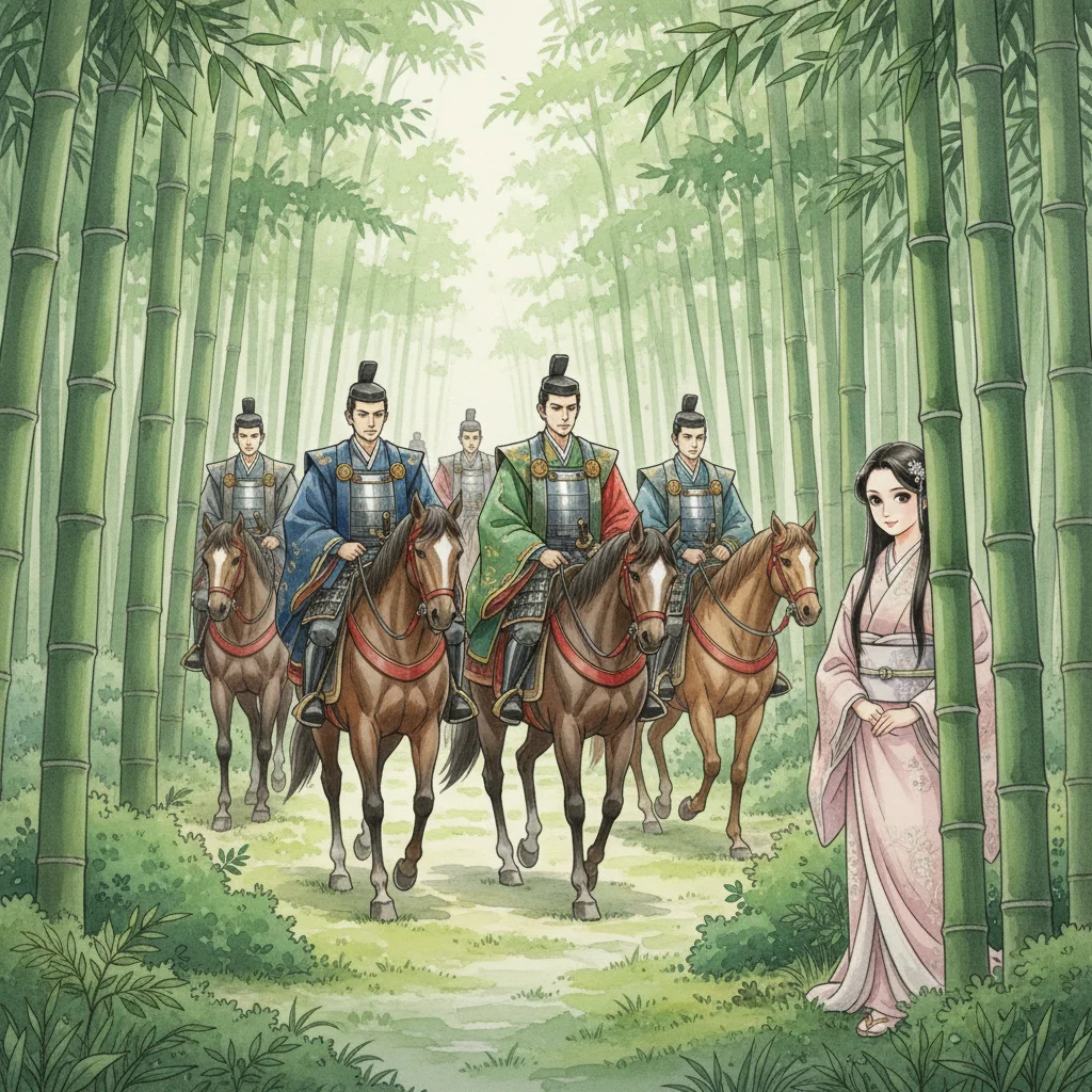 Illustration for: Noble Suitors Arrive